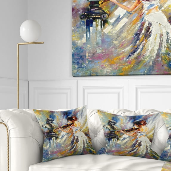 Designart Love with Endless Music - Abstract Throw Pillow - 18x18