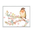 thumbnail image 1 of Designart 'Lovely Bird Sitting On Branch of Sakura With Butterflies' Traditional Framed Canvas Wall Art Print, 1 of 5