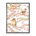thumbnail image 1 of Designart 'Lovely Birds On Branches Of Flowering Almond' Traditional Framed Canvas Wall Art Print, 1 of 5