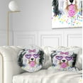 thumbnail image 1 of Designart Lovely Dog with Pink Heart Glasses - Contemporary Animal Throw Pillow - 12x20, 1 of 5