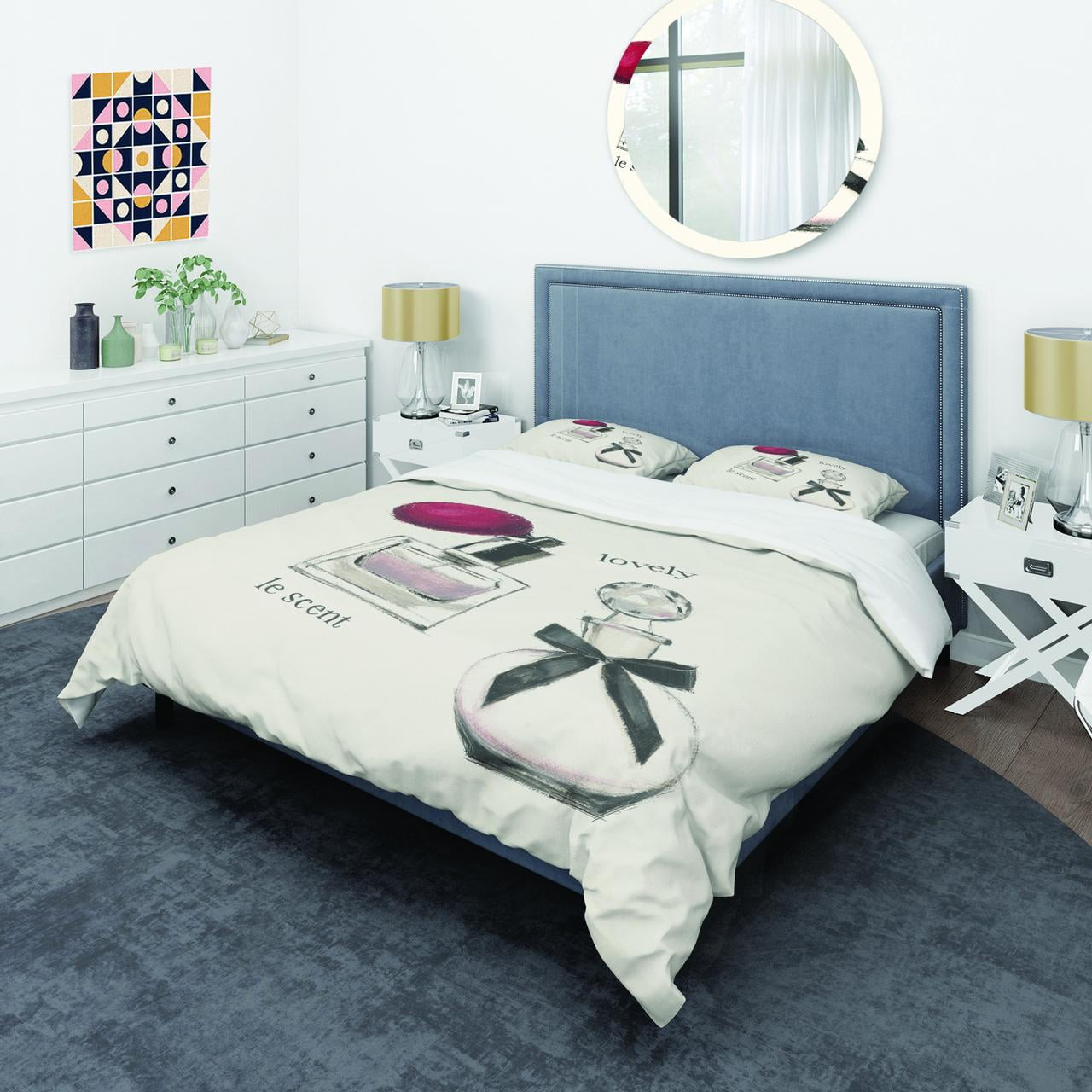 Designart 'Lovely Glamorous Parfum' Glam Duvet Cover Set