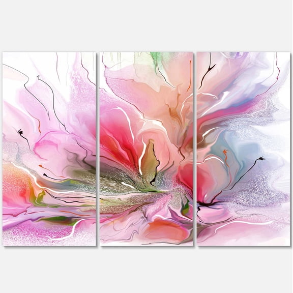 Designart 'Lovely Painted Floral Design ' Extra Large Floral Wall Art