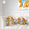 thumbnail image 1 of Designart Lovely Puppy Dog Watercolor - Contemporary Animal Throw Pillow - 12x20, 1 of 5
