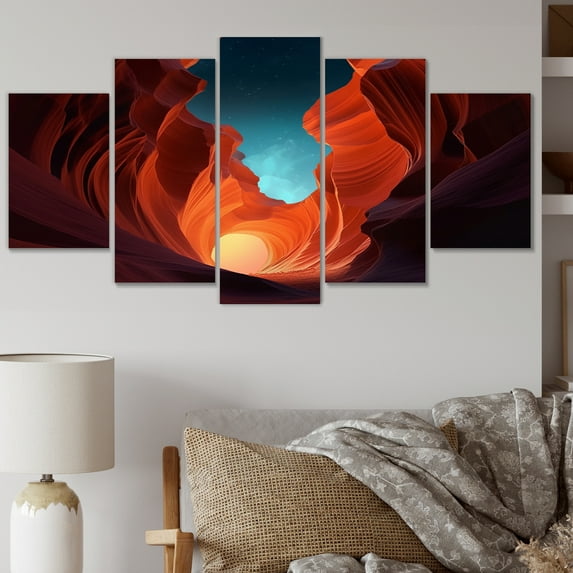 Designart "Lower Canyon Enchantment II" Canyon & Desert Metal Wall Decor Set