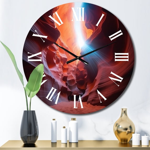 Designart "Lower Canyon Enchantment III" Canyon & Desert Oversized Wall Clock