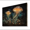 thumbnail image 1 of Designart "Luminescent Beauty of Jellyfish III" Animals Print on Natural Pine Wood, 1 of 5