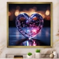 thumbnail image 1 of Designart "Luminous Blue Transparent Heart III" Abstract Shapes Picture Framed Canvas Wall Art, 1 of 5