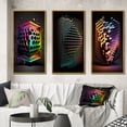 thumbnail image 1 of Designart "Luminous Dimensions - A Multidimensional Journey I" Modern Geometric Framed Wall Art Set Of 3 - Black Abstract Geometric Frame Gallery Wall Set For Home Decor, 1 of 6
