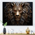 thumbnail image 1 of Designart "Luminous Radiance Of The Bronze Lion I" Animals Lion Canvas Prints, 1 of 7