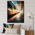 thumbnail image 1 of Designart "Luminous Trail Train Under Lights I" Modern Floater Framed Canvas Art Print, 1 of 7