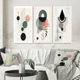 thumbnail image 1 of Designart "Lunar Imagination Geometric Minimalism in Pure Form V" Transitional Wall Art Set Of 3 - Abstract Transitional Pink Gallery Set For Office Decor, 1 of 6