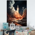 thumbnail image 1 of Designart "Lunar Odyssey of a Rocketship" Rocketship Canvas Art Print, 1 of 5