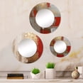 thumbnail image 1 of Designart "Lunar Redemption Abstract in Gold and Red I" Abstract Round Mirror Set of 3 - Modern Gold Round Living Room Wall Mirror Set, 1 of 5