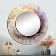 thumbnail image 1 of Designart "Lunar Spiral In Gold And Purple" Abstract Painting Beige Large Round Mirror - Round Bedroom Mirror Wall Decor - Modern Round Printed Mirror - 23" x 23", 1 of 1