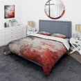 thumbnail image 1 of Designart "Lunar Surface in Grey and Red" Tachisme Bedding Covert Set - Abstract Grey Modern Bed Set With 2 Shams, 1 of 5