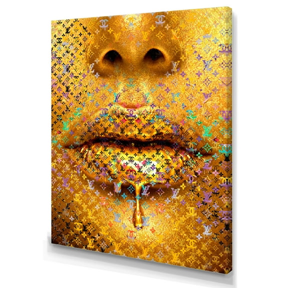 Designart Luscious Designer Lips III Canvas Wall Art