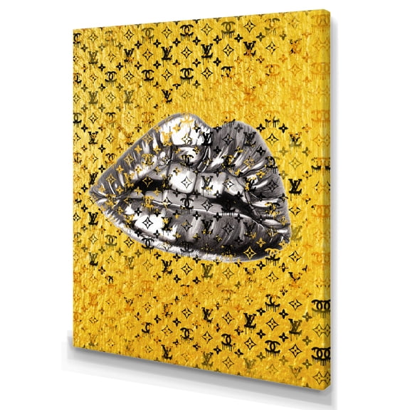 Designart Luscious Designer Lips V Canvas Wall Art