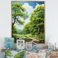 thumbnail image 1 of Designart "Lush Green Oak Allure I" Tree Oak Floater Framed Wall Decor, 1 of 5