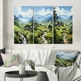 thumbnail image 1 of Designart "Lush Highlands of Sapa, Vietnam II" Vietnam Wall Art Set Of 3 - Red Vietnam Gallery Wall Set For Home Decor, 1 of 7