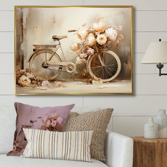 Designart "Lustrous Gem Cycling" Bicycle Floater Framed Canvas Prints