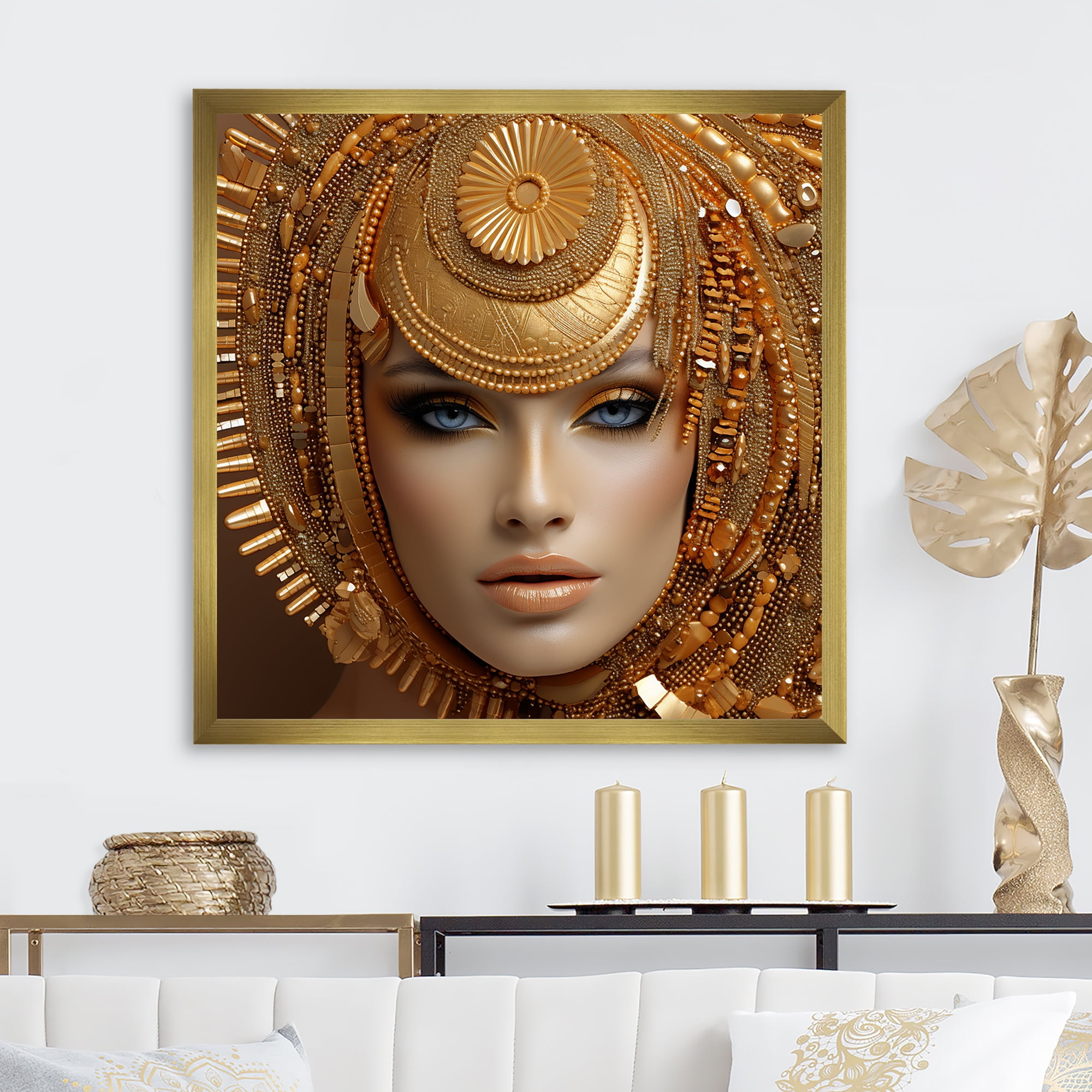 Gold Luxe Glam Canvas Print with Gold Frame, 16" x 16"