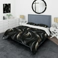 thumbnail image 1 of Designart "Luxurious Black And Gold Allure V" Glam Bedding Covert Set - Glam Bed Set With 1 Sham, 1 of 5