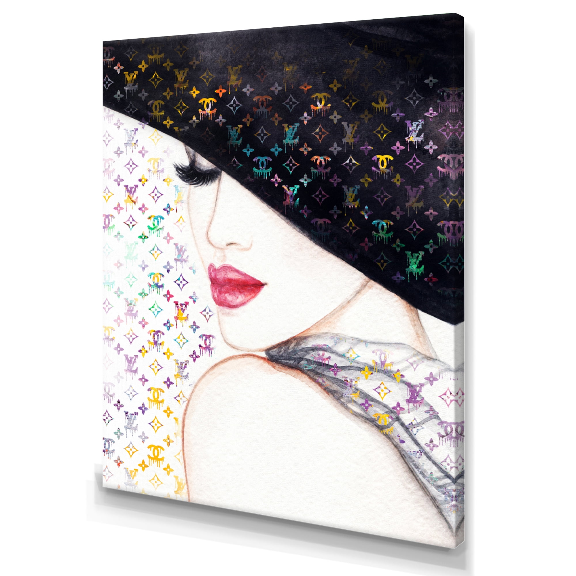 Designart Luxurious Female Portrait With Hat I Canvas Wall Art