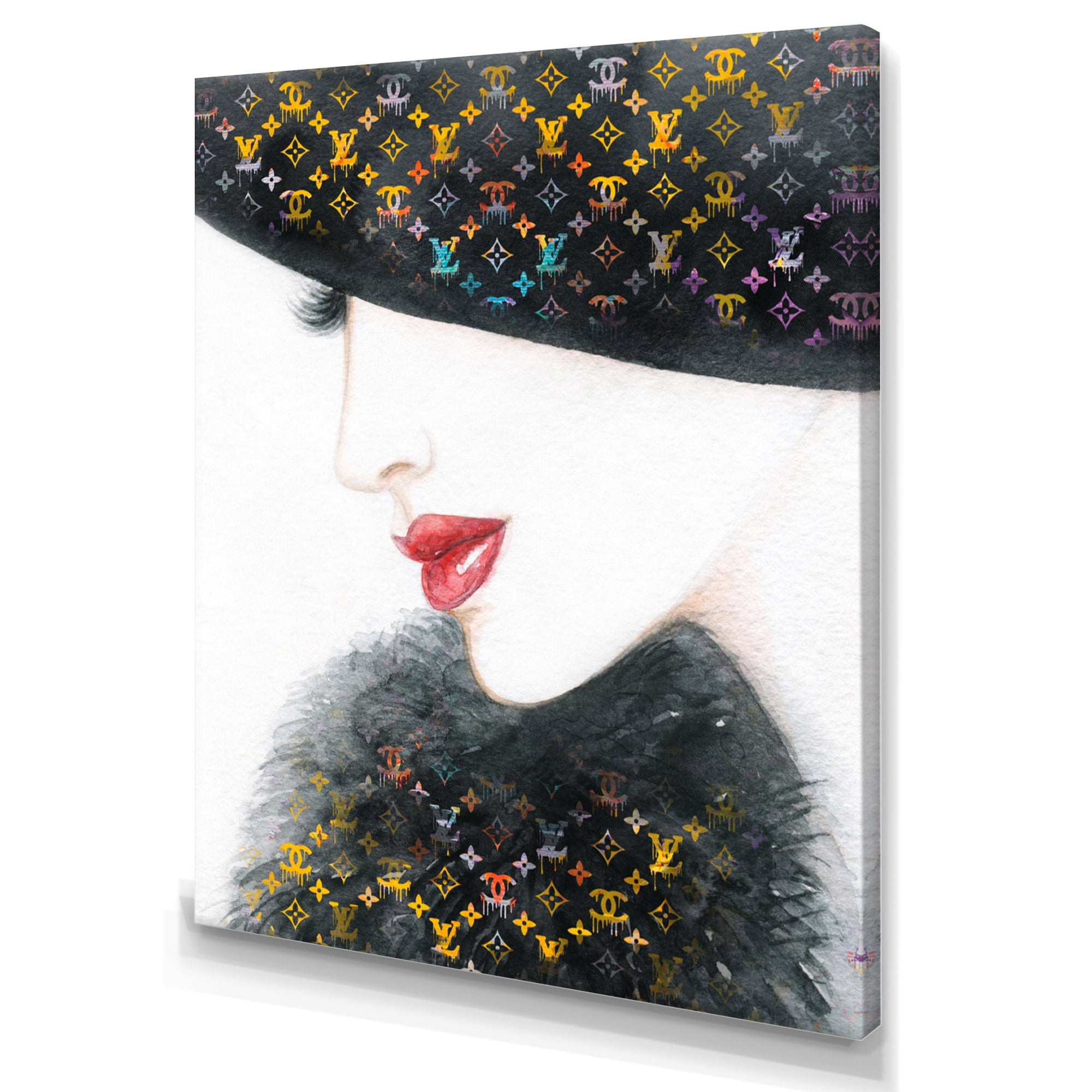 Designart Luxurious Female Portrait With Hat II Canvas Wall Art