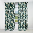 thumbnail image 1 of Designart "Luxurious Green And Gold Geometry" Geometric Blackout Curtain Single Panel, 1 of 4