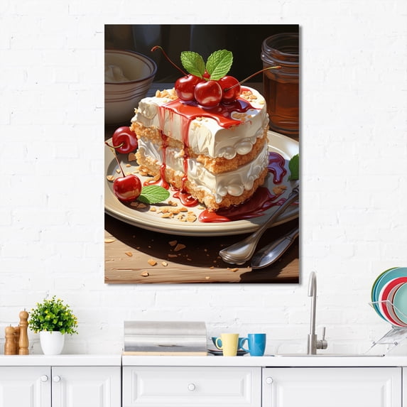 Designart "Luxurious Red Cheesecake I" Food & Beverage Canvas Print