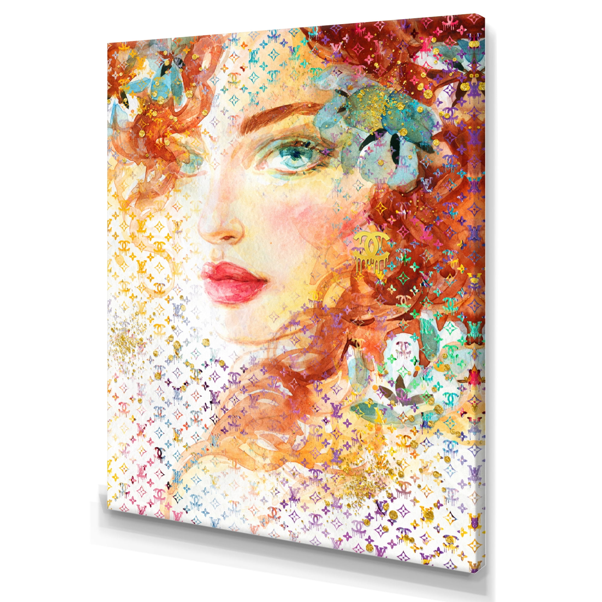 Designart Luxurious Red Haired Woman II Canvas Wall Art