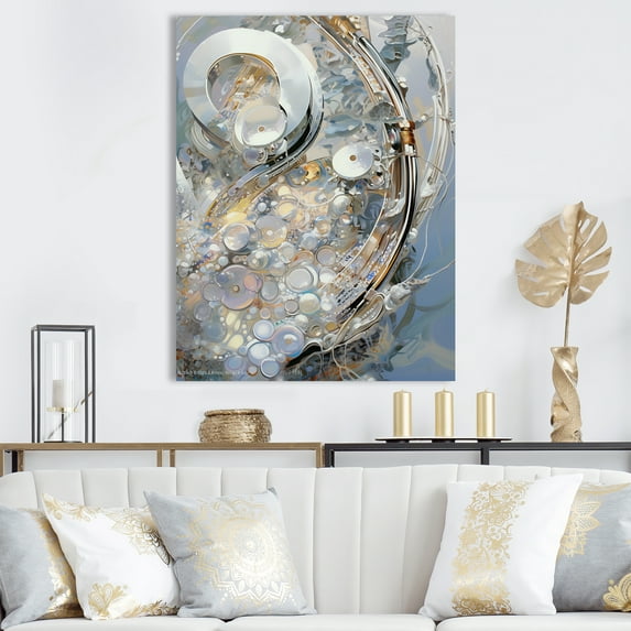 Designart "Luxurious Silver And Gold Watch I" Watches Canvas Art Print