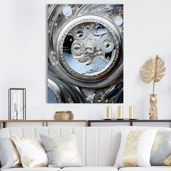 Designart "Luxurious Silver And Gold Watch II" Watches Wall Art Prints