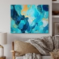 thumbnail image 1 of Designart "Luxury Abstract Fluid Art in Turquoise III" Fractals Metal Art Print, 1 of 5