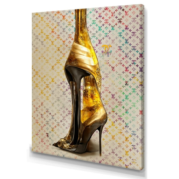 Designart Luxury Brand Pumps And Bottle I Canvas Wall Art