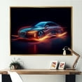 thumbnail image 1 of Designart "Luxury Car Adorned With Neon Light Strips" Cars Luxury Floater Framed Canvas Prints, 1 of 5