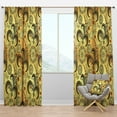thumbnail image 1 of Designart 'Luxury Golden Pattern I' Mid-Century Modern Blackout Curtain Panel, 1 of 4