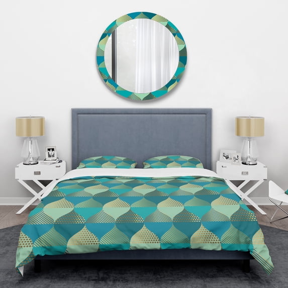 Designart 'Luxury Retro Drops I' Mid-Century Modern Duvet Cover Set