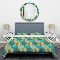 Designart 'Luxury Retro Drops II' Mid-Century Modern Duvet Cover Set