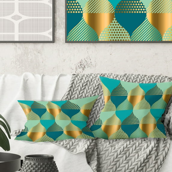 Designart Luxury Retro Drops II' Mid-Century Modern Throw Pillow - 18x18