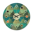 thumbnail image 1 of Designart 'Luxury Retro Pattern Drops I' Mid-Century Modern Wood Wall Clock, 1 of 5