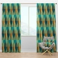 thumbnail image 1 of Designart 'Luxury Retro Pattern Drops II' Mid-Century Modern Blackout Curtain Panel, 1 of 4
