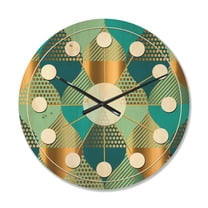 Designart 'Luxury Retro Pattern Drops II' Mid-Century Modern Wood Wall Clock