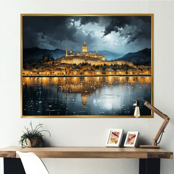 Designart "Lyon'S Urban Landscape In France" France Floater Framed Canvas Prints