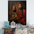 thumbnail image 1 of Designart "Maasai Warriors African I" People Framed Wall Art - Global Red African Tribal Hallway Framed Wall Art Decor, 1 of 6