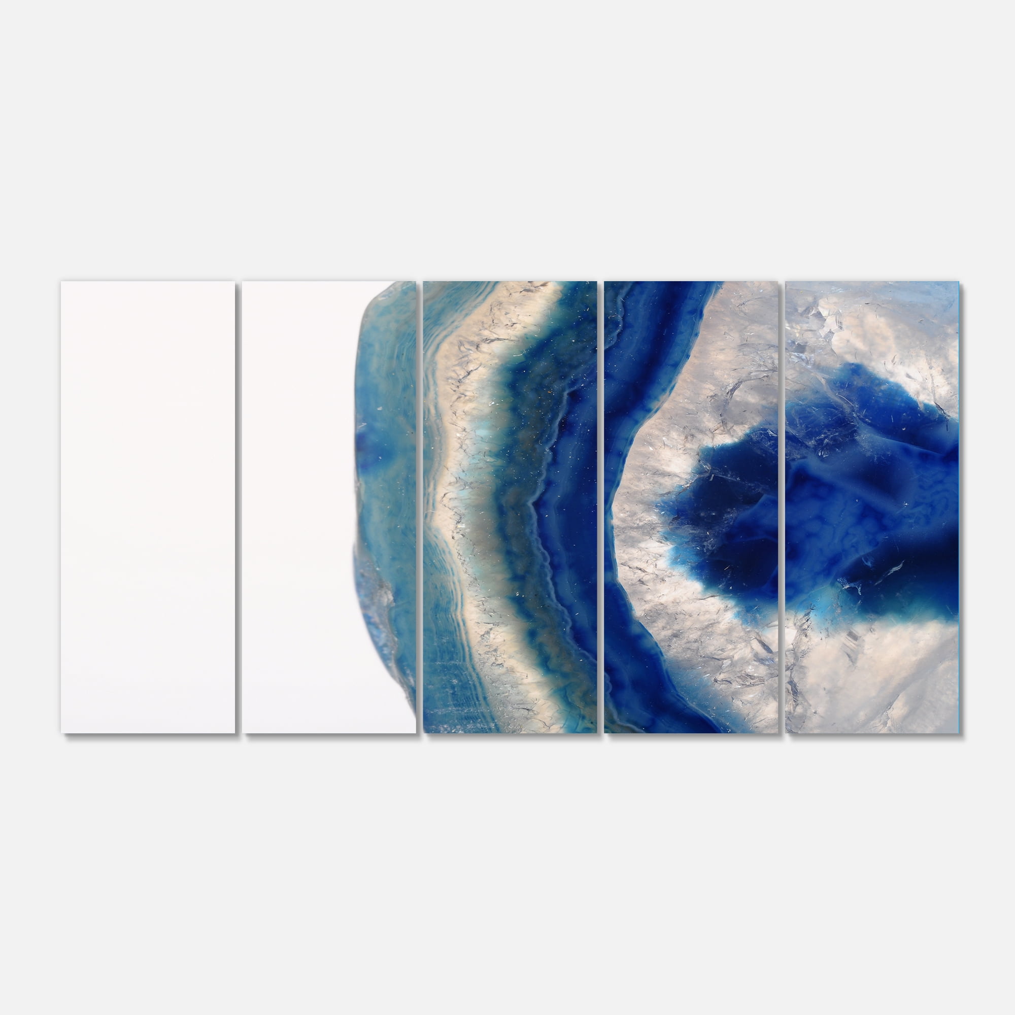 Designart 'Macro of Blue Agate Stone ' Abstract Canvas Wall Art Print