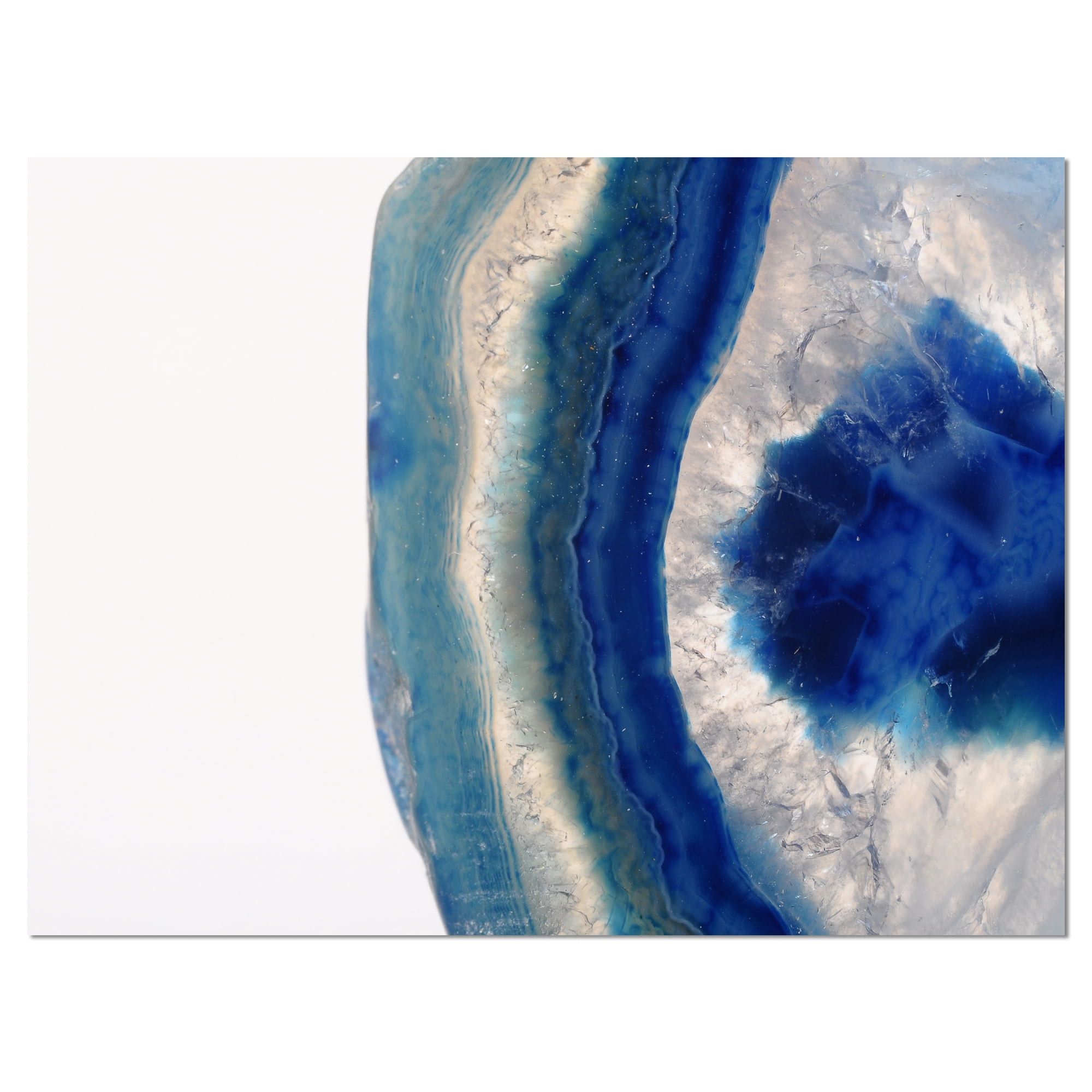 Designart 'Macro of Blue Agate Stone ' Abstract Canvas Wall Art Print
