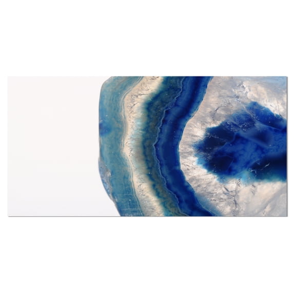 Designart 'Macro of Blue Agate Stone ' Abstract Canvas Wall Art Print