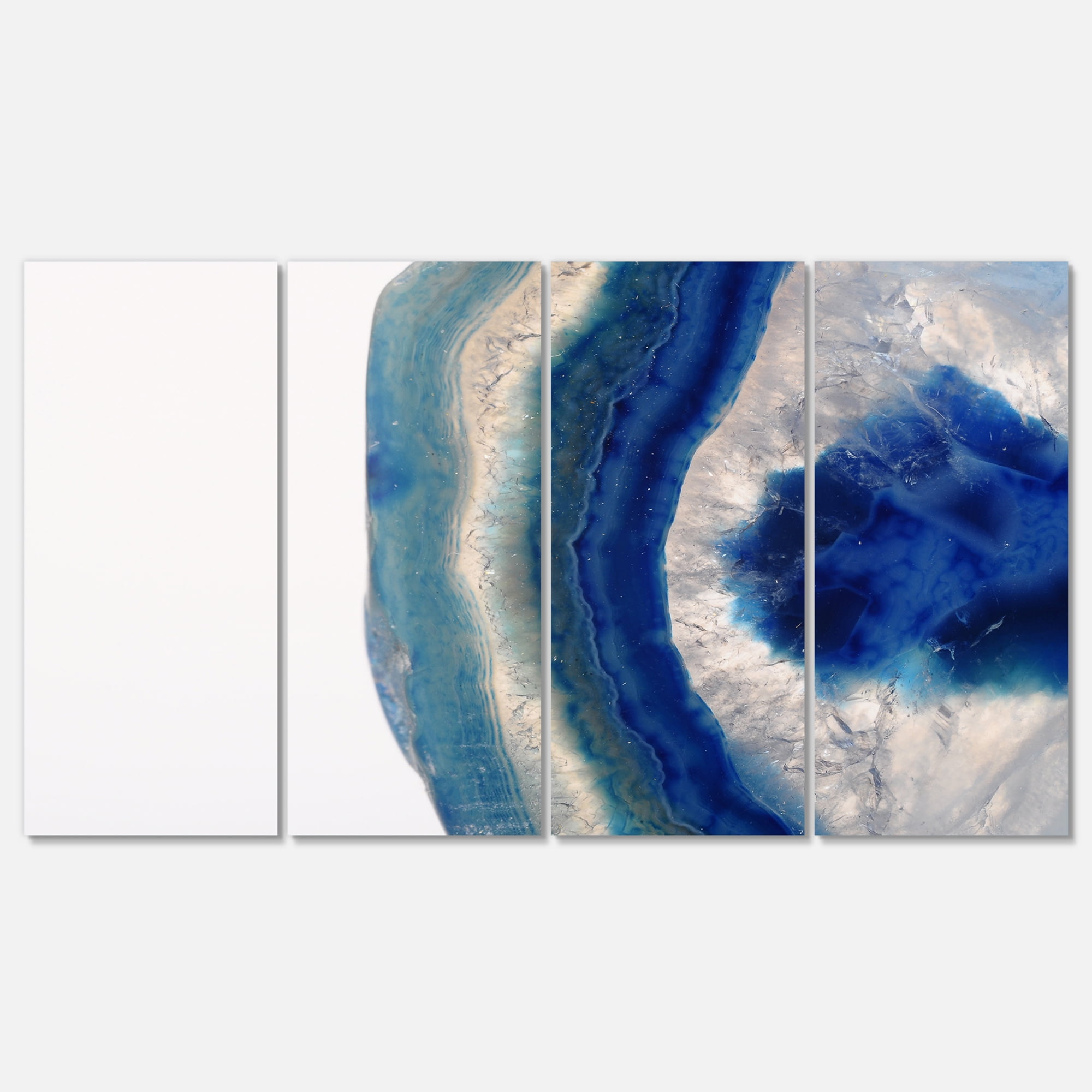 Designart 'Macro of Blue Agate Stone ' Abstract Canvas Wall Art Print