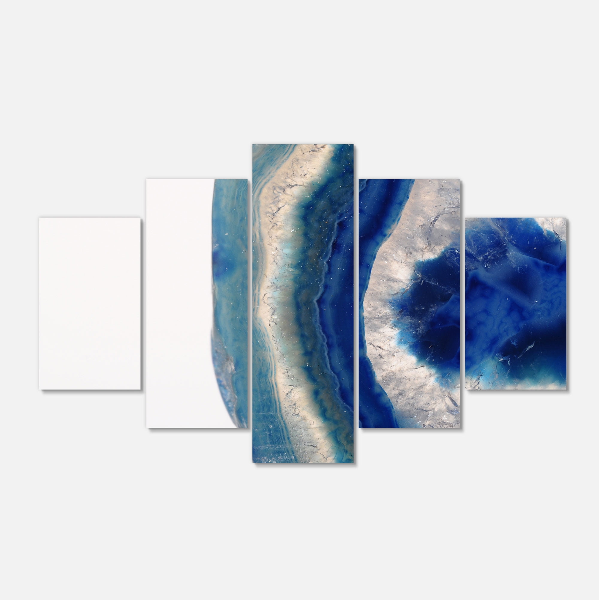 Designart 'Macro of Blue Agate Stone ' Contemporary Canvas Wall Art Print